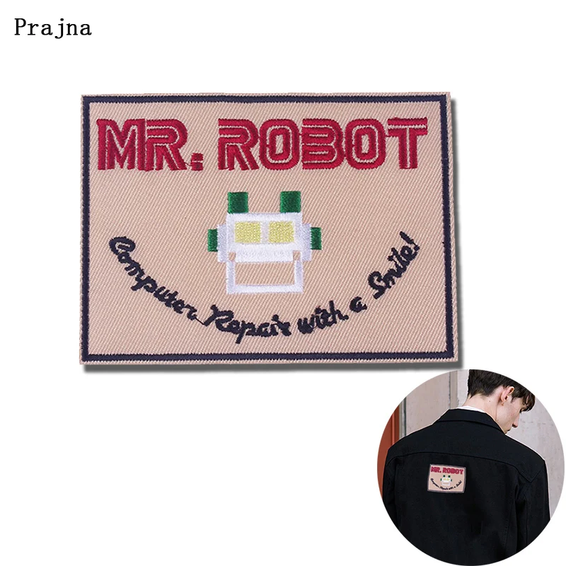 Праджня MR.ROBOT заплаты одежды с вышивкой и заплатой нашитым рисунком героев