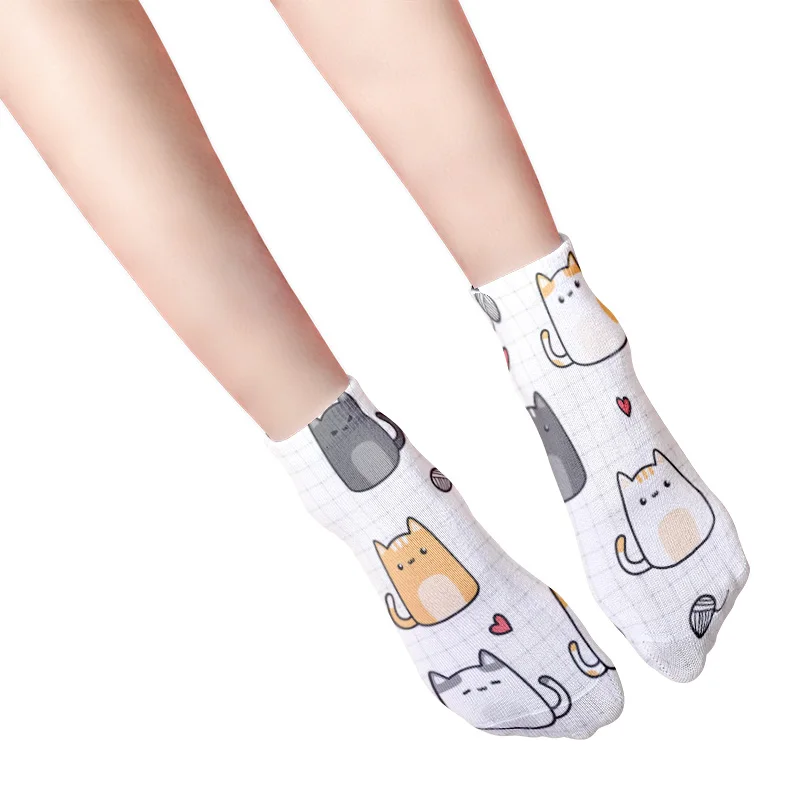 Модные женские туфли из хлопка и 3D детские носки с принтом изображением животных