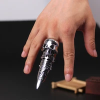 retro gothic ring skull shape cool thing joints bendable long non sharp mens ring for boyfriend party gift free shipping
