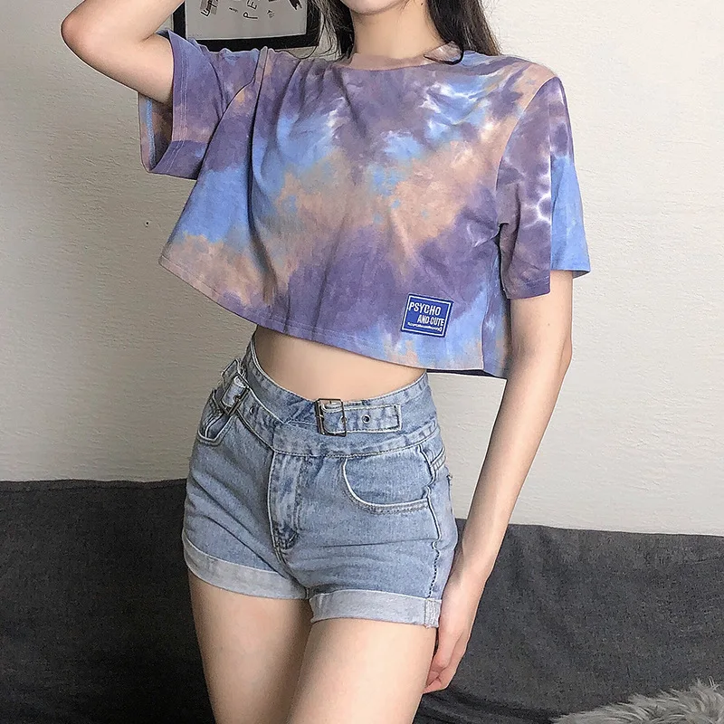 Женская Повседневная короткая футболка Y2K облегающая женская в стиле панк