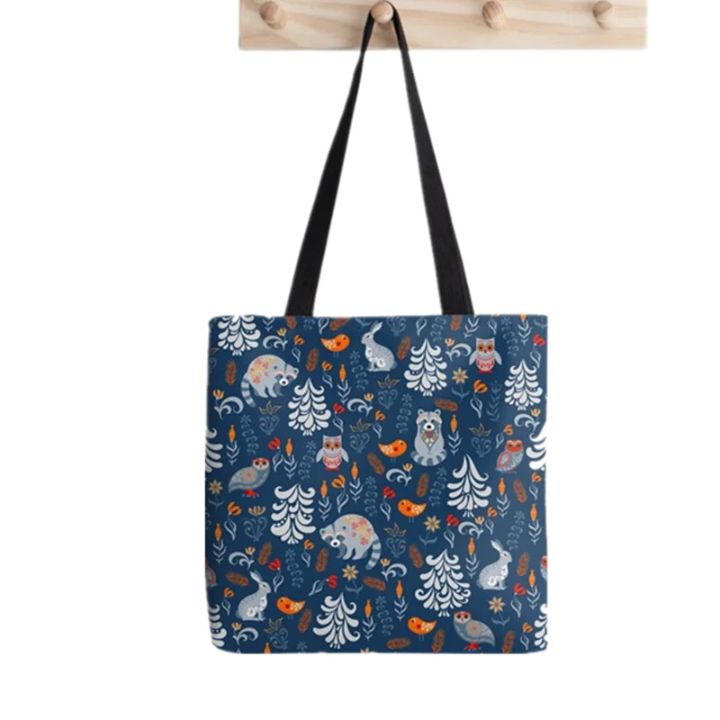

Женская холщовая сумка-шоппер с рисунком сказочного леса в стиле Харадзюку, женская сумка-шоппер