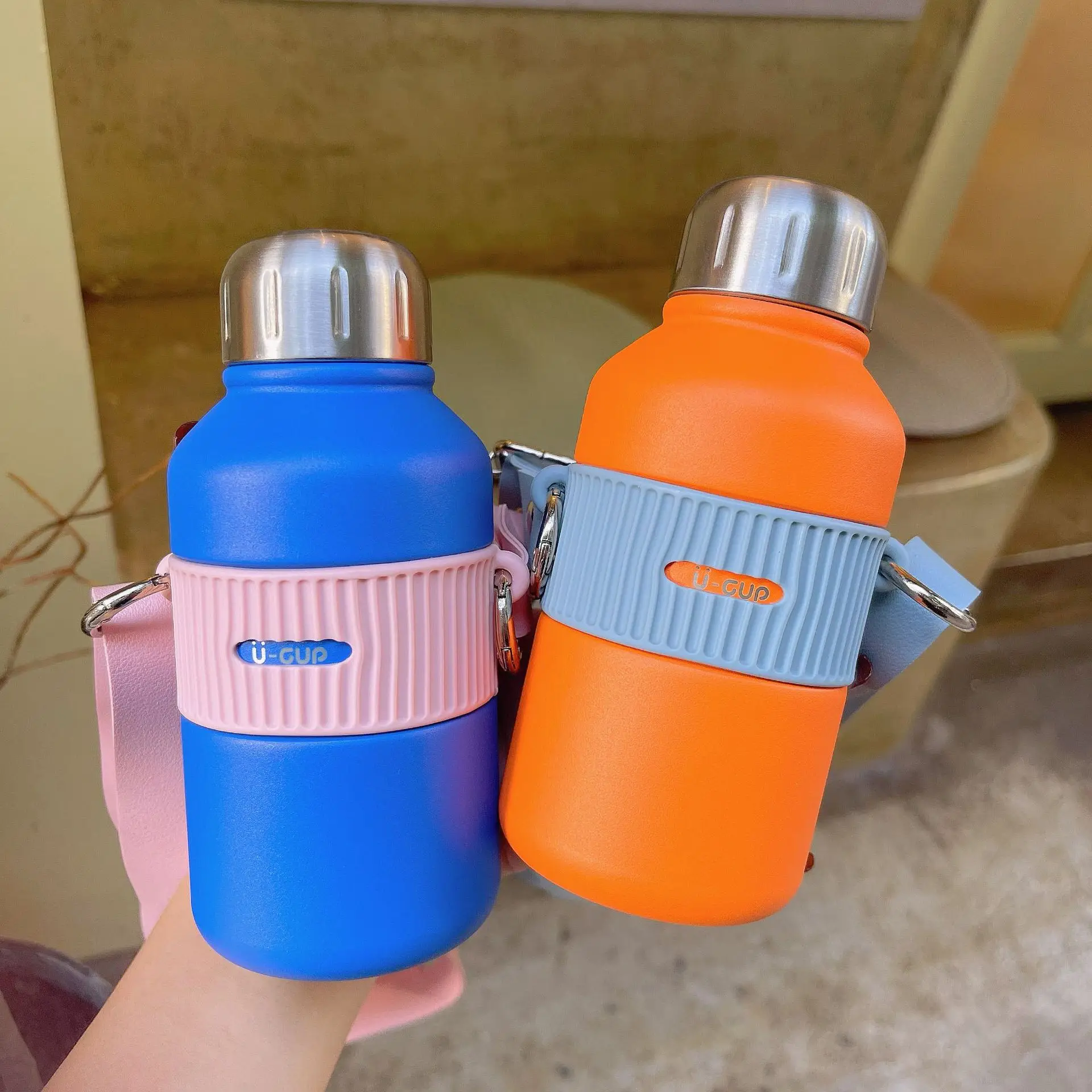 

Couple Water Cup Campus Insulation Cup men and women large capacity with cup cold-cooling car glass Outdoor portable water cup