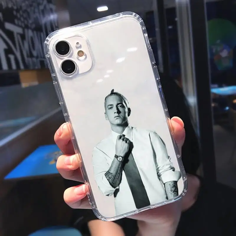 

American rapper Eminem singer actor Phone Case Transparent soft For iphone 5 5s 5c se 6 6s 7 8 11 12 plus mini x xs xr pro max
