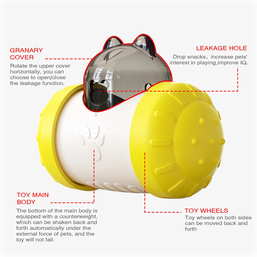 

Multifunctional Tumbler Does Not Need Electricity To Drive The Food Leakage Pet Toy Can Put Catnip Cat Food