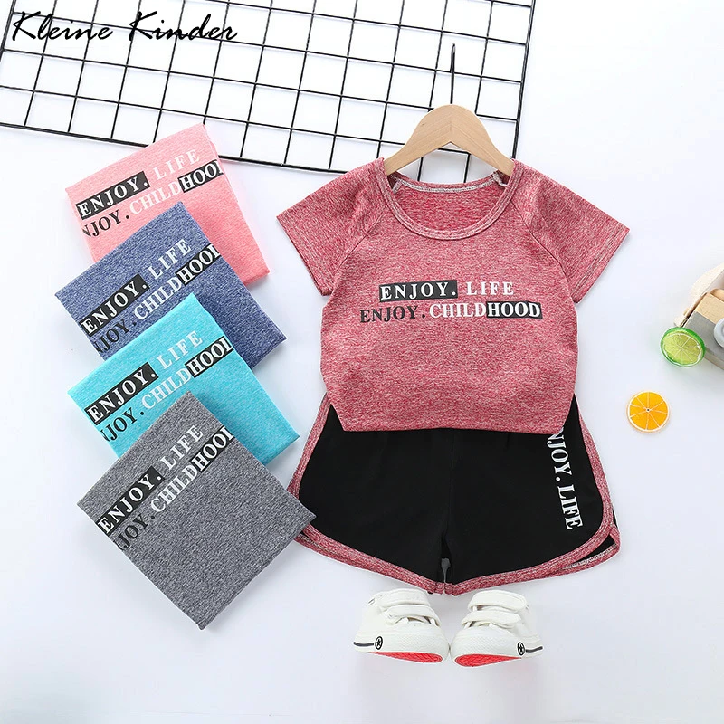 Kids Sports Running Set Children Sport Suit Jogging Shirt Shorts Underwear Sportswear Gym Tracksuit Summer Baby Girl Boy Clothes | Детская