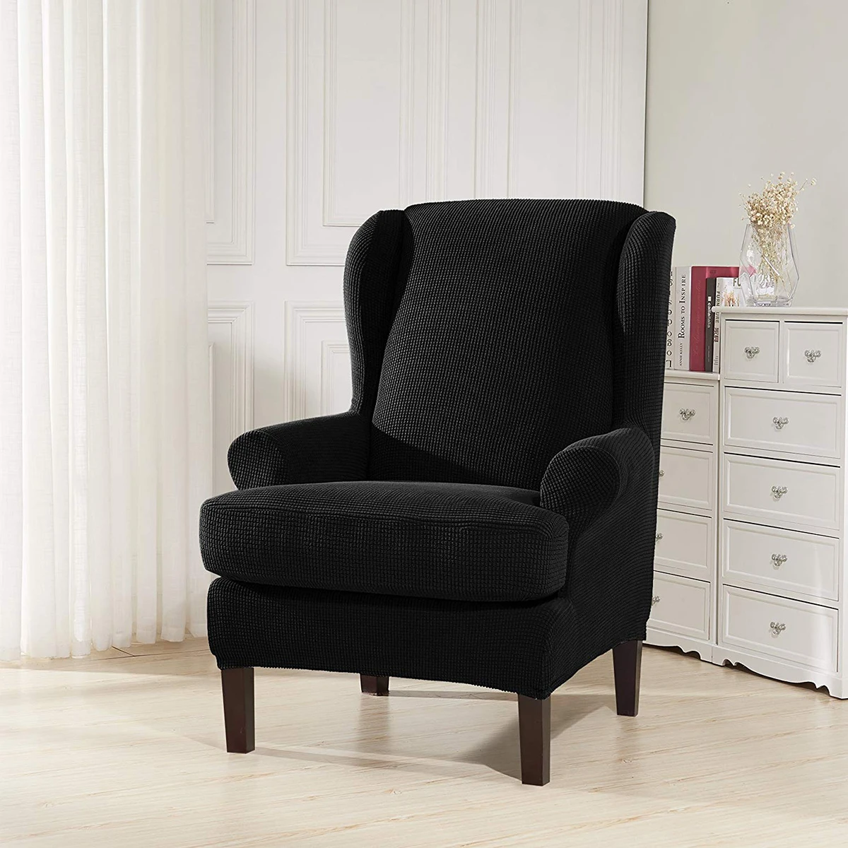 Wingback наклонная рукоятка King Back эластичные чехлы на кресла кресло крыло диван задняя крышка стула стрейч протектор скольжения Чехол протектор