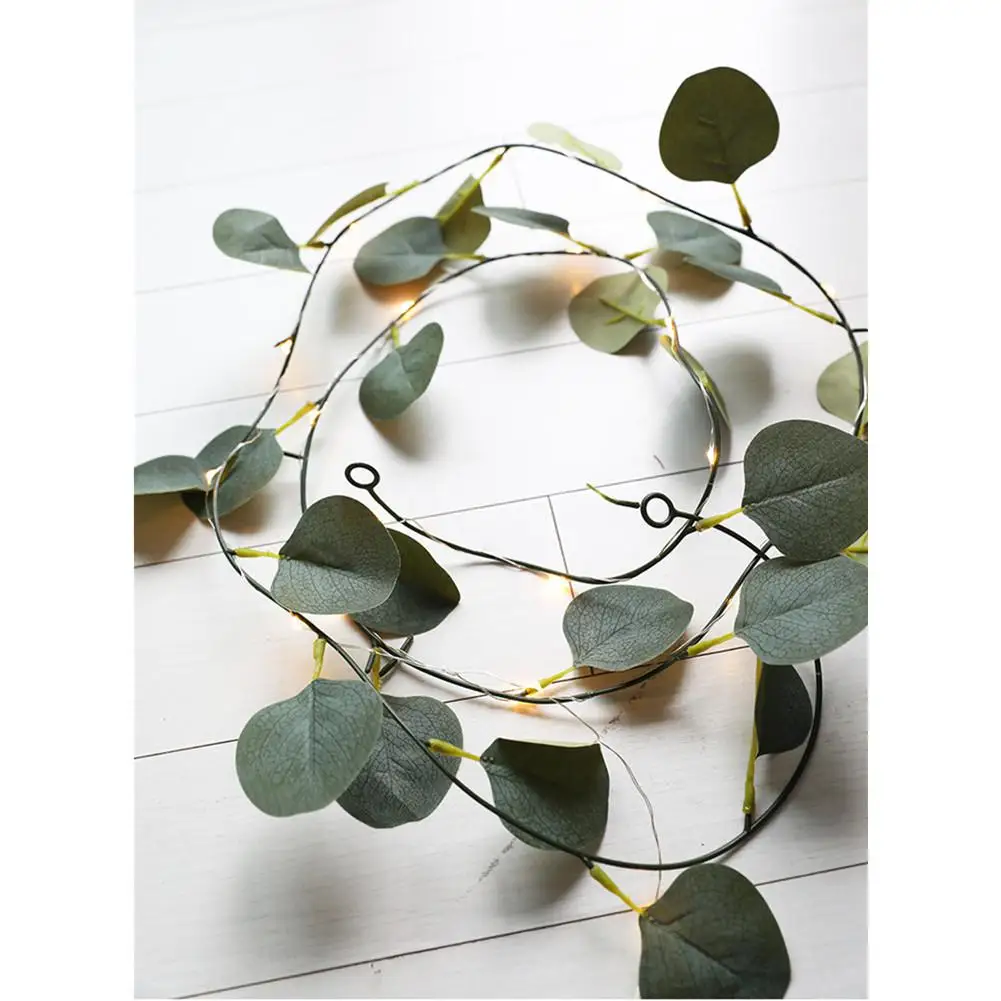 

SOLLED 20leds Artificial Plants String Light Green Leaf Vine Fairy Light String Maple Leaves Lamp Garland Diy Hanging Lighting