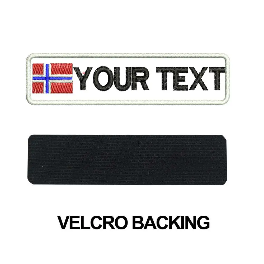 Norway velcro На заказ Норвежское имя нашивки бирки персонализированные железные на крючок подложки вышитые - Цвет: Norway velcro