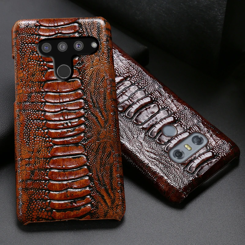 

Leather Phone Case For LG V50 G8S V10 V20 V30 V30s V40 Q6 Q7 Q8 G3 G4 G5 G6 G7 G8 ThinQ Cowhide Ostrich Foot Texture Back Cover