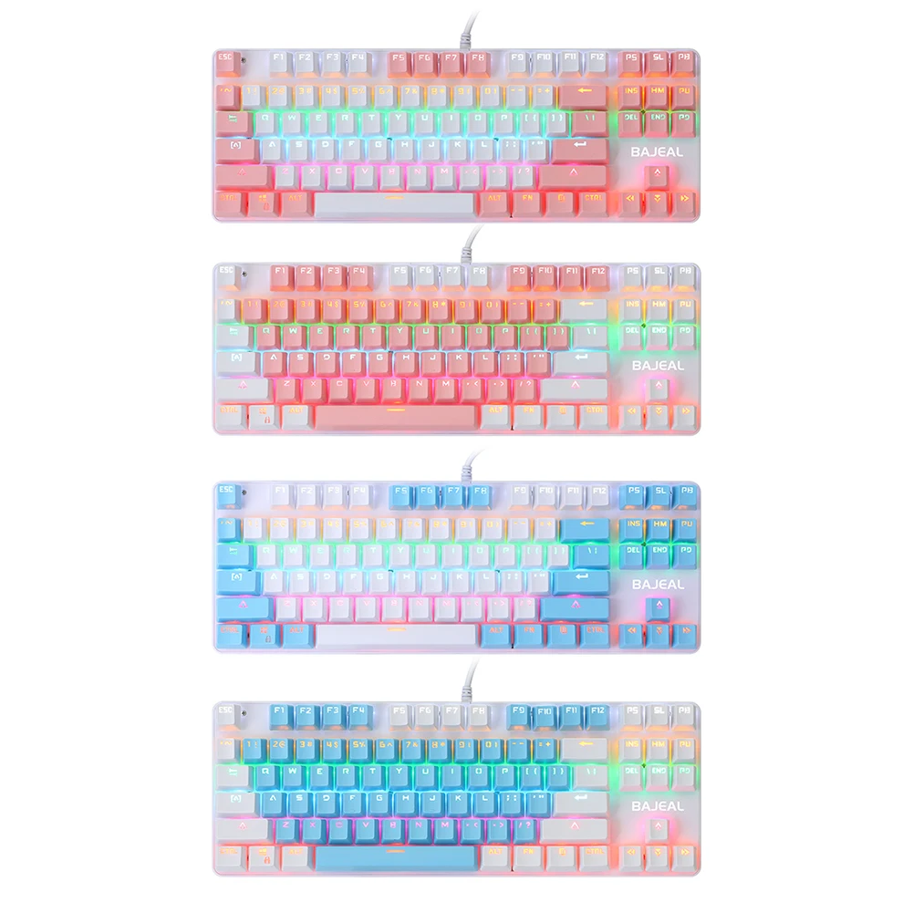 

VKTECH K100 Gaming Keyboard USB Wired 87 Keys Blue Switch Mechanical Keyboard for PC Computer for Gaming Mechanical Keyboard