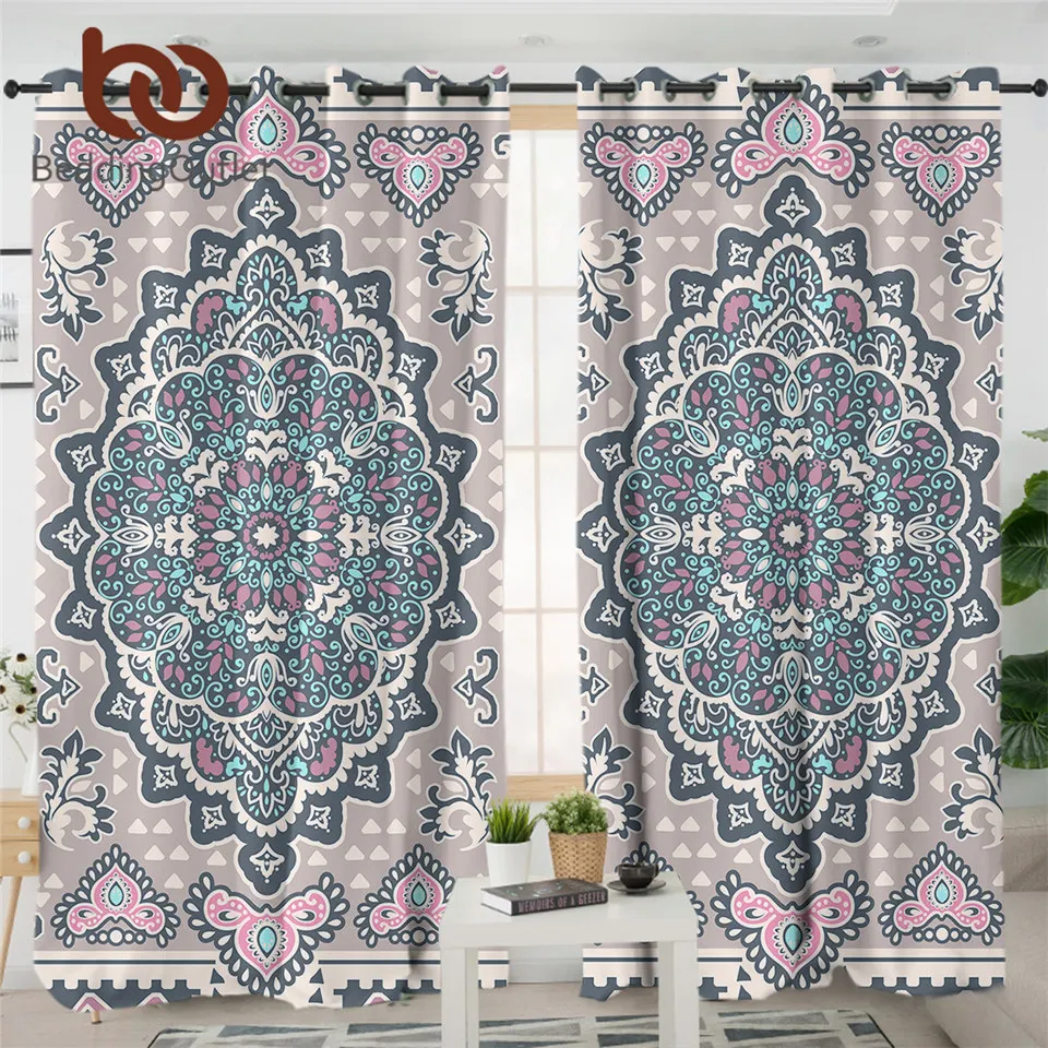BeddingOutlet Европейский Шторы с цветочным принтом мандалой элегантные Спальня