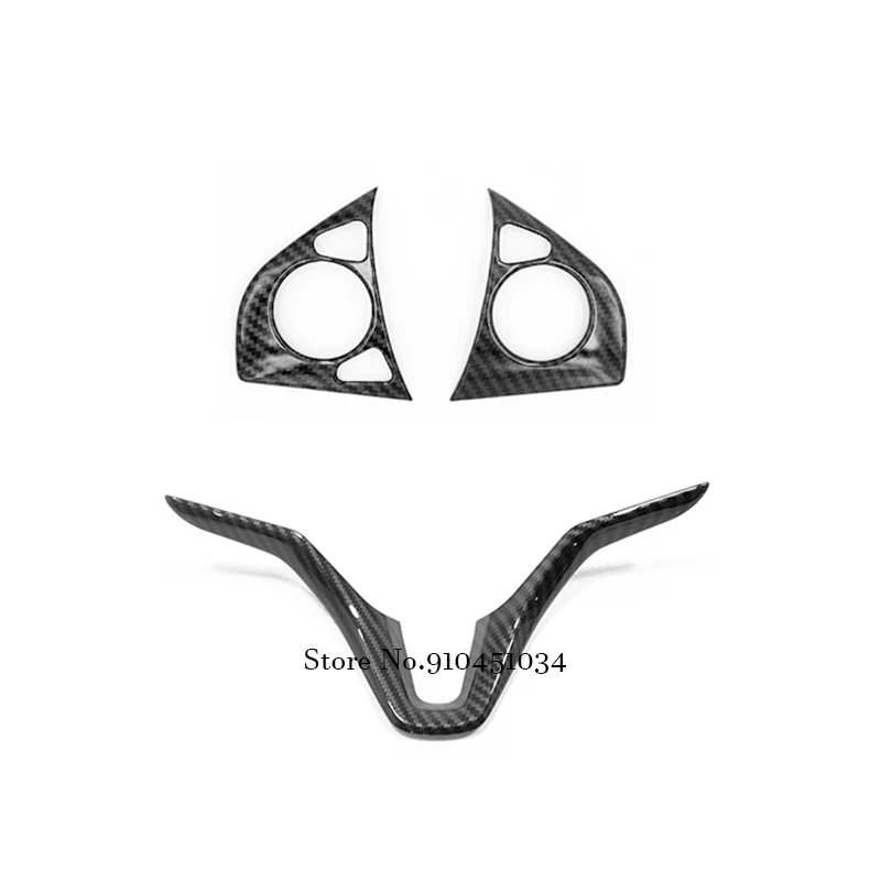 

ABS Carbon fibre For Honda HR-V HRV Vezel 2015 2016 2017 Accessories Car Steering Wheel Cover trim inner Sticker Car Styling