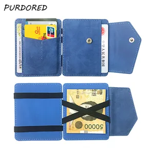 PURDORED 1 шт. супер волшебный держатель для карт мужской держатель для карт s Матовый кожаный тонкий чехол для кредитных карт мужской чехол для визиток Tarjetero