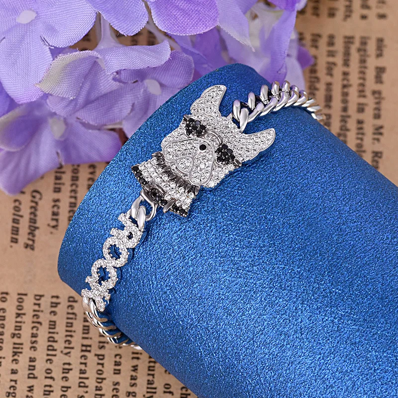 

Fashion Zircon Tick Chain Bracelet For Women Men Carton Cute Dog Jewelry Party Hip Pop Accessories Zk30