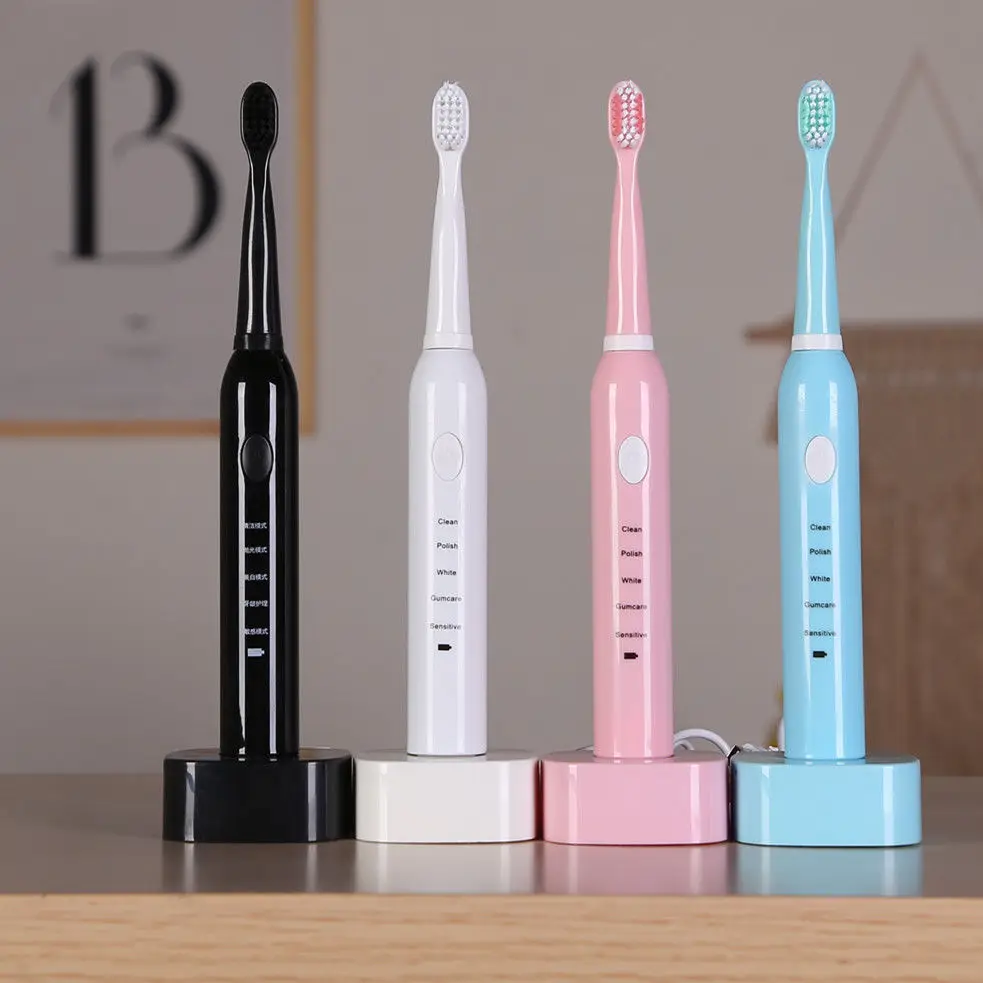 

Ultrasonic soft hair electric toothbrush rechargeable waterproof portable lazy automatic tooth cleaner for adults and children