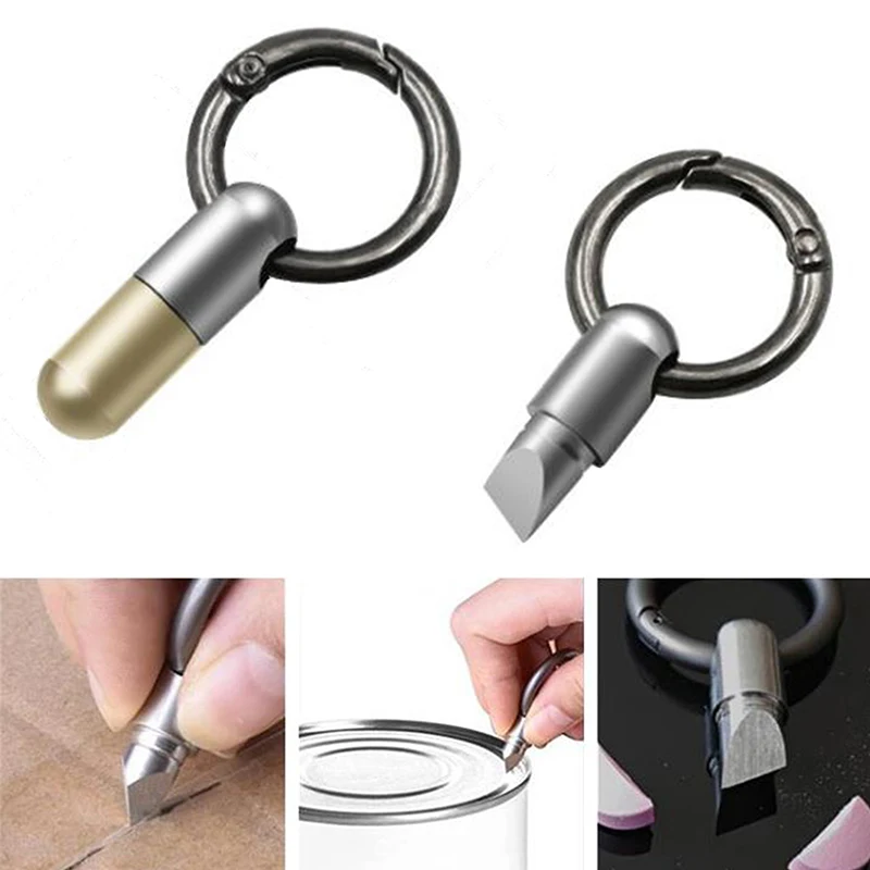 

Переносной Контейнер-капсула универсальный аварийный нож для вскрытия банки, высококачественный Мини-нож в виде капсулы из нержавеющей ст...