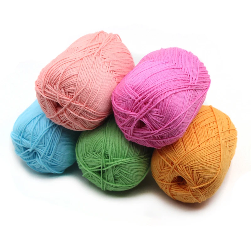 2 шт. пряжа хлопок 100% Хлопок Вязание Пряжа для Вязания Пряжи Мягкие Плавные
