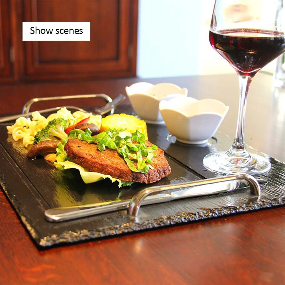 Горячая продажа Западный Природный сланец посуда Твердые квадратные каменные