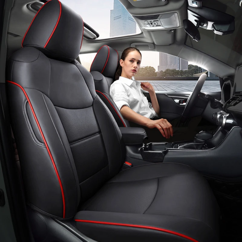 Чехлы на автомобильные сиденья Toyota rav4 Кожаные чехлы 4 цветов для 2020 2021