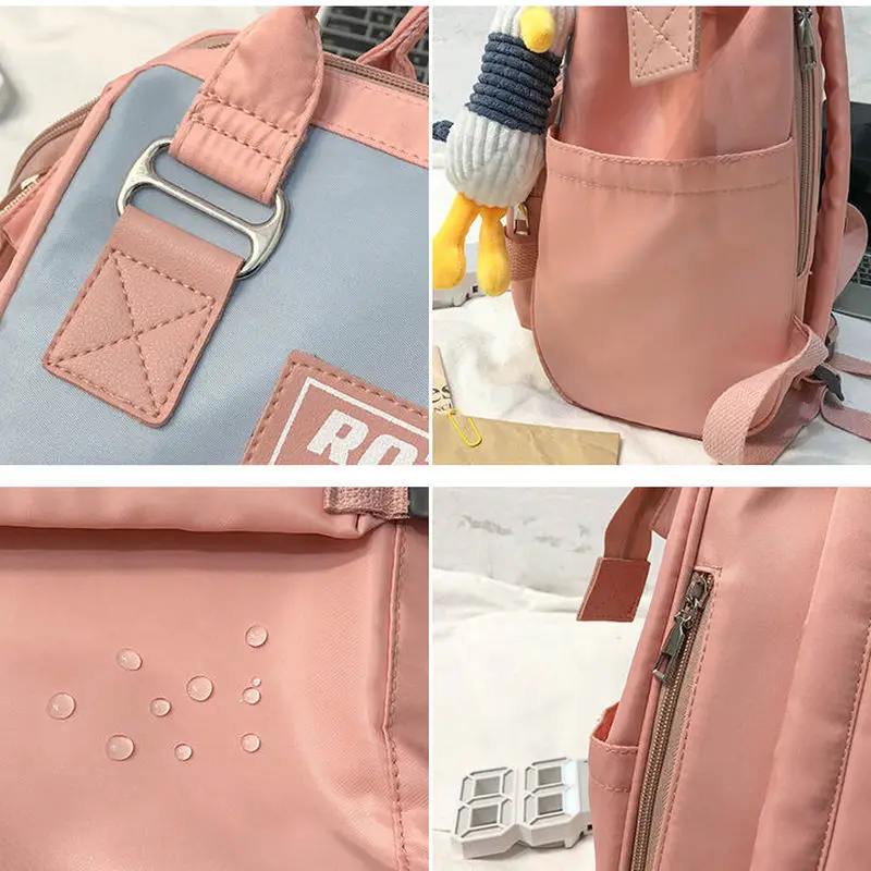 Школьный портфель для подростков рюкзаки девочек женские нейлоновые розовые