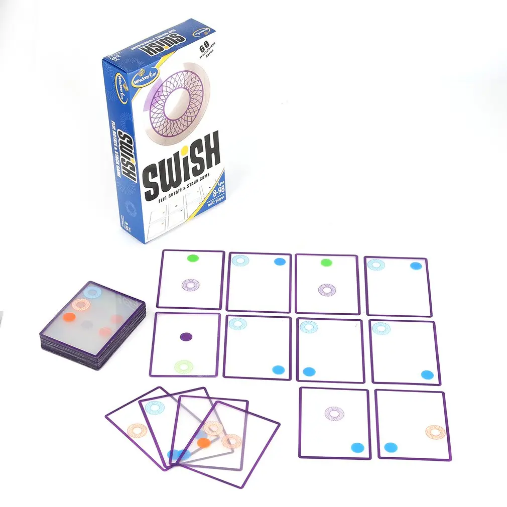 Tarjeta transparente Swish superpuesta m&uacute;ltiple, excelente pl&aacute;stico ABS, juego duradero prolongado, rompecabezas l&oacute;gico espacial, juguete-0