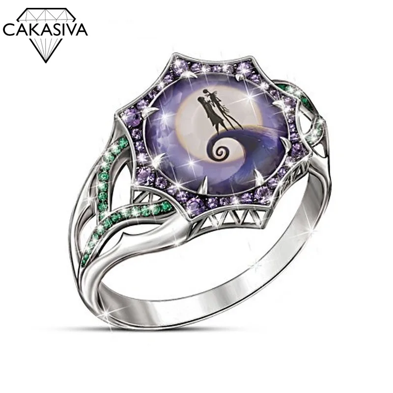 Creative Christmas Eve Scare Ring Micro-inlaid Zircon Halloween for Women Silver 925 Birthday Party Gift | Украшения и аксессуары