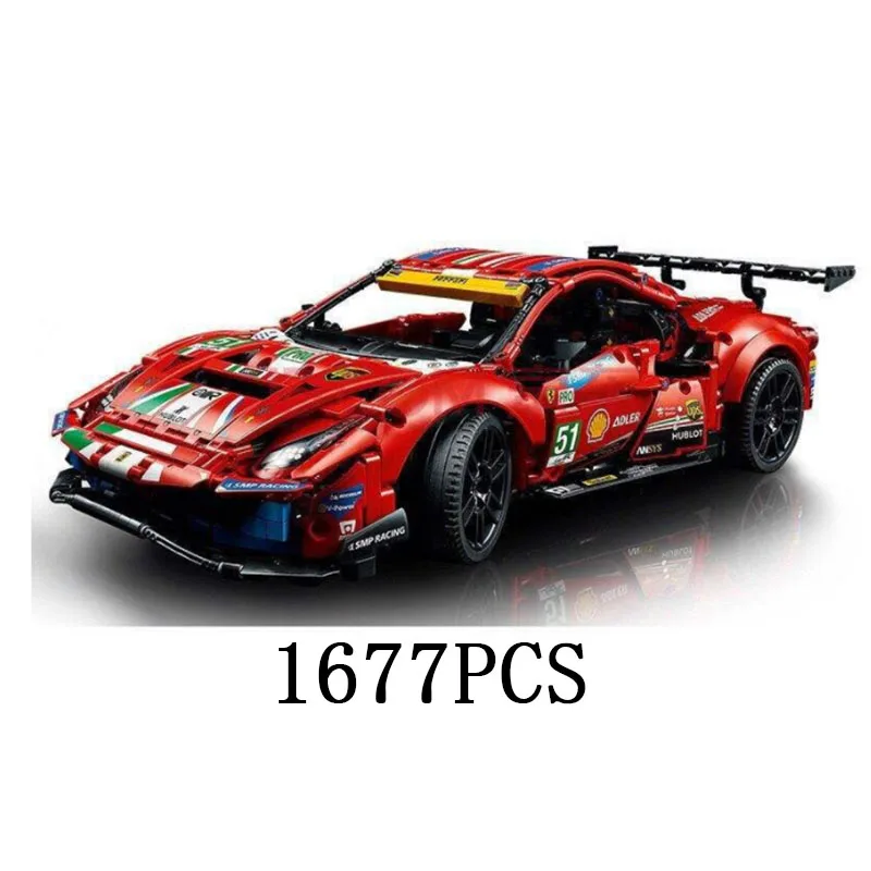 

Spot Goods DIY High-tech City Pull Back Racing Toys For Boys Building Blocks Ferraried Sport Car Set Creator Kids New Year Gifts