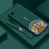 mobile phone case for iphone 78 chinese trend soft protective sleeve liquid silicone anti fall shell with tassel ornament