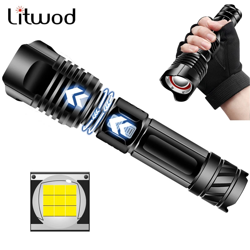 

Суперяркий тактический фонарик XHP90.2 9-ядерный мощный светодиодный фонарик USB XHP70.2 Zoom 26650 перезаряжаемый фонасветильник 30 Вт