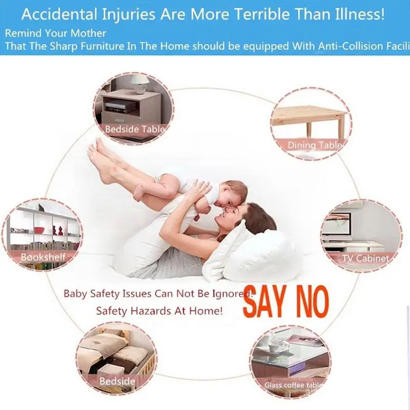 

4* Anti-collision Strip Child Baby Safety Silicone Protector Corner Cover Children Protection Guards Table Edge Edge & Y0M1