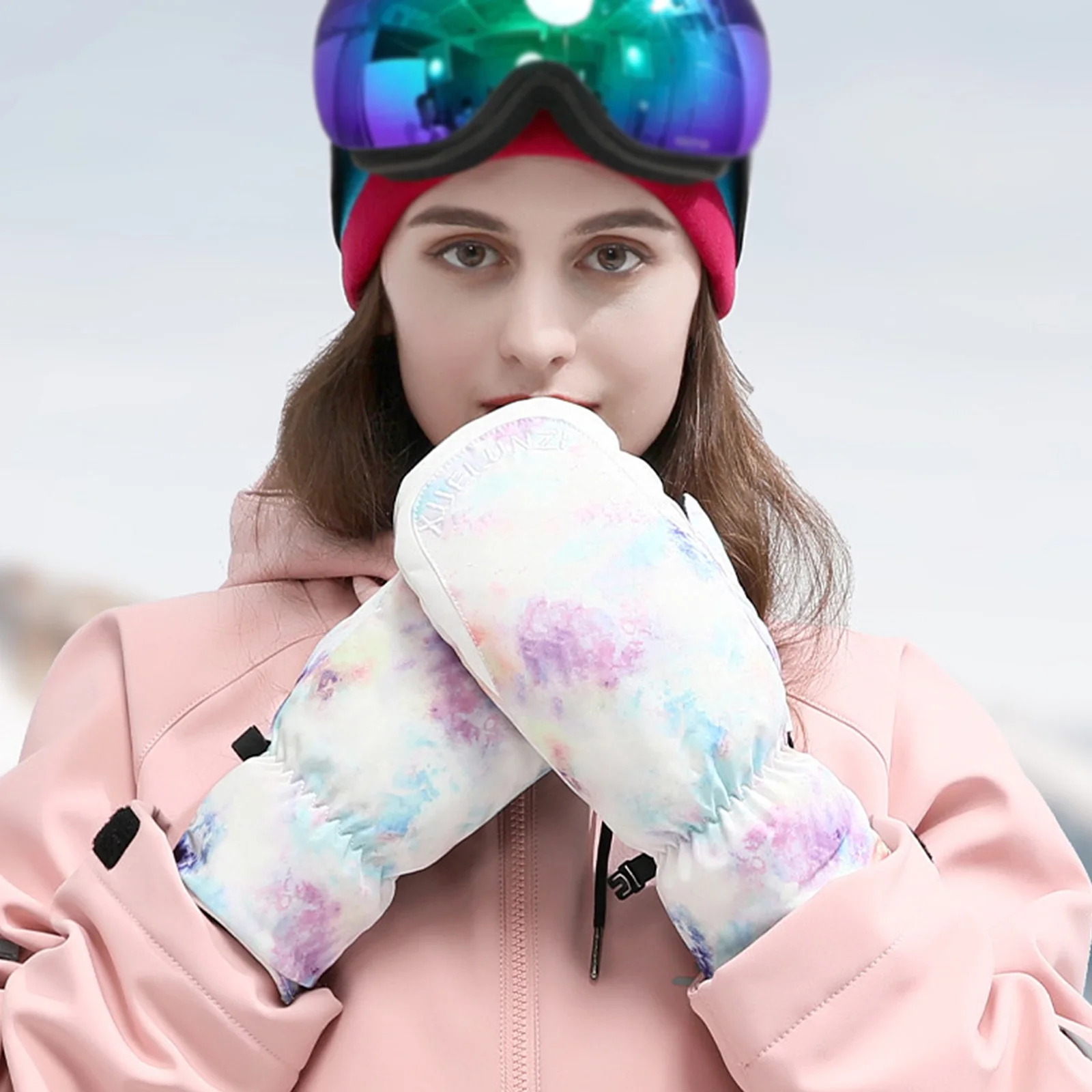 

Outdoor Cycling Fashion Polyester Pink For Cold Weather New Orange Keep Warm In Autumn And Winter Ski Gloves