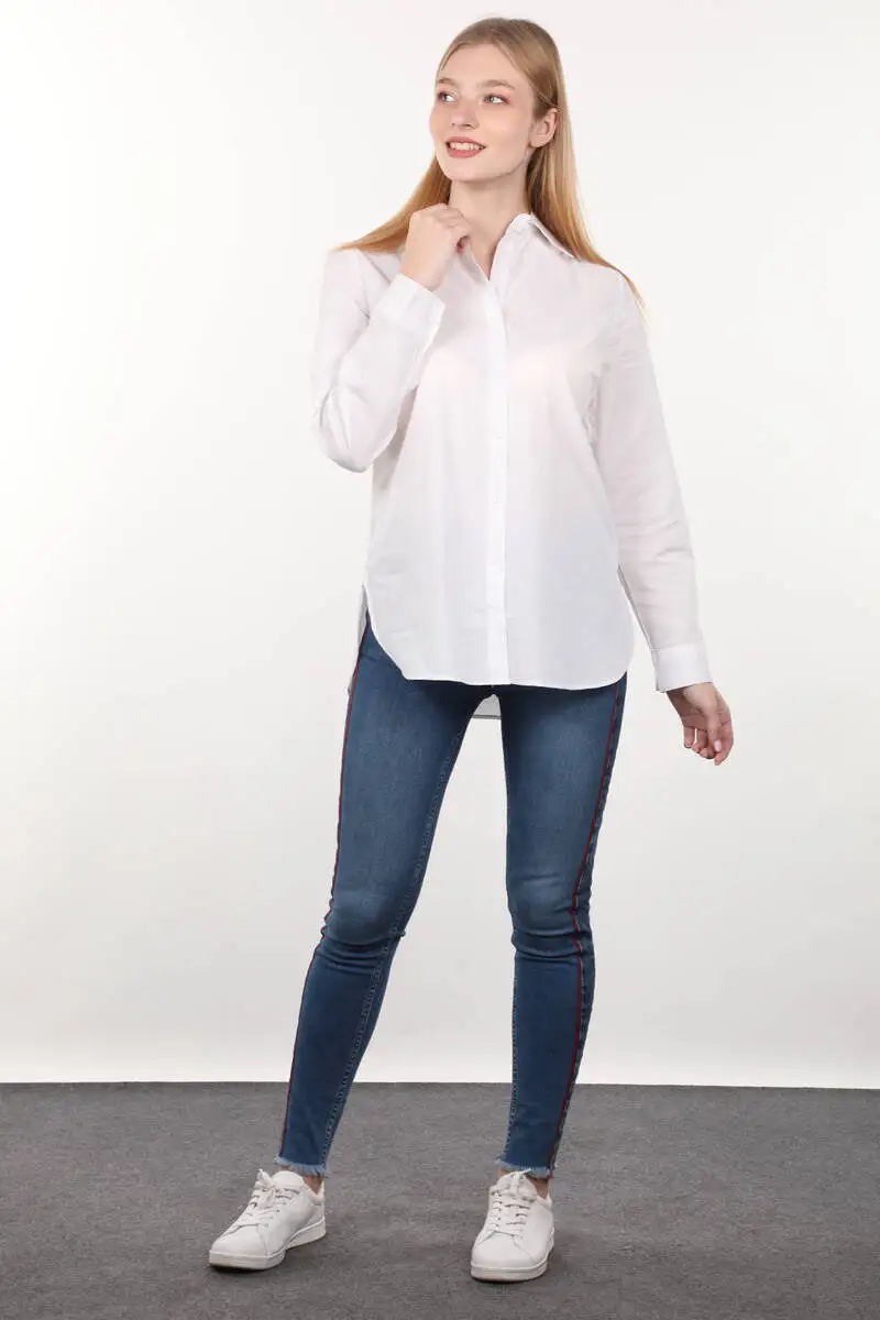 

White Boyfriend Woman Shirt