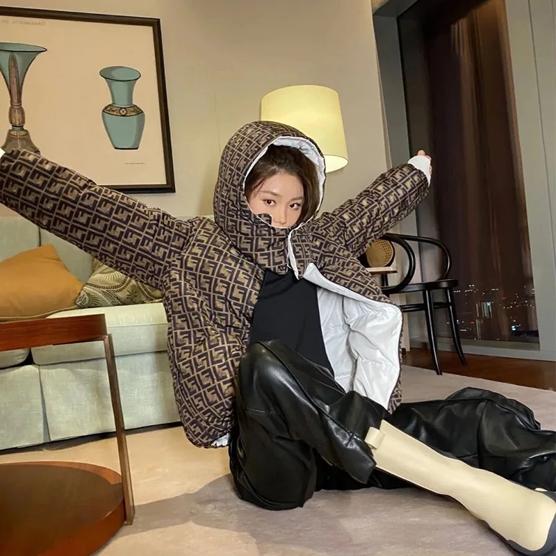 

Luxury 2021 High-end Autumn and Winter New Women's Net Red with The Same Loose Cotton Hooded Jacket Female Trend