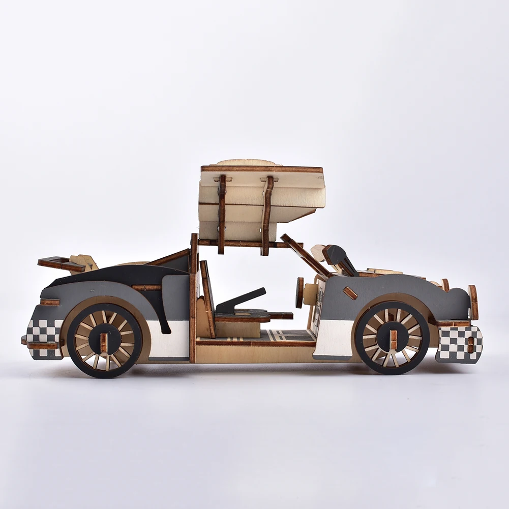 Wooden 3D Sports Racing Car Puzzles DIY Laser Cutting Model Building Kits Gift for Children Adult | Игрушки и хобби