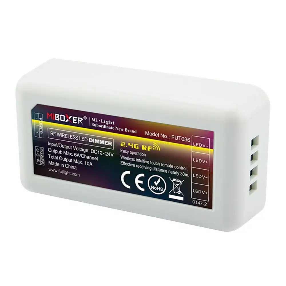 FUT036 Miboxer 2 4G RF беспроводной Wi Fi совместимый 4 зонный регулируемый светодиодный