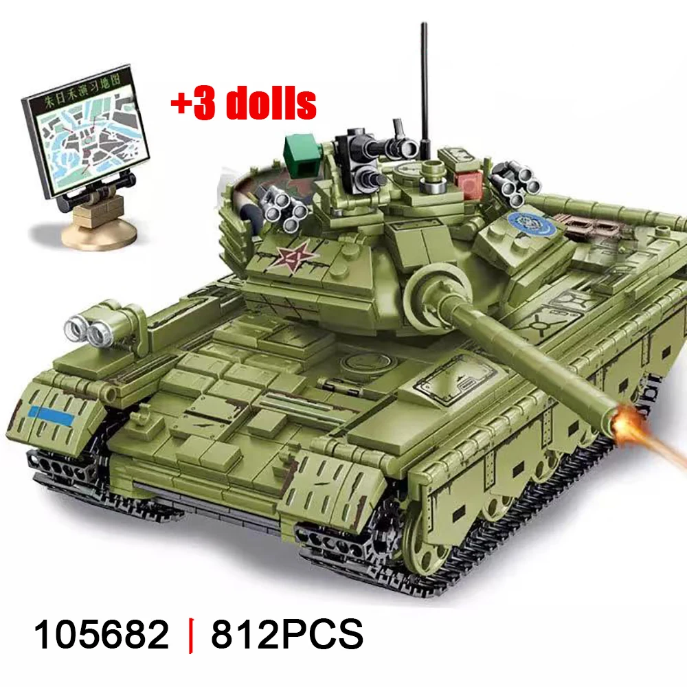 Модель военного танка строительные блоки Challenger Leopard 2A7 + Главный бой WW2 солдатские