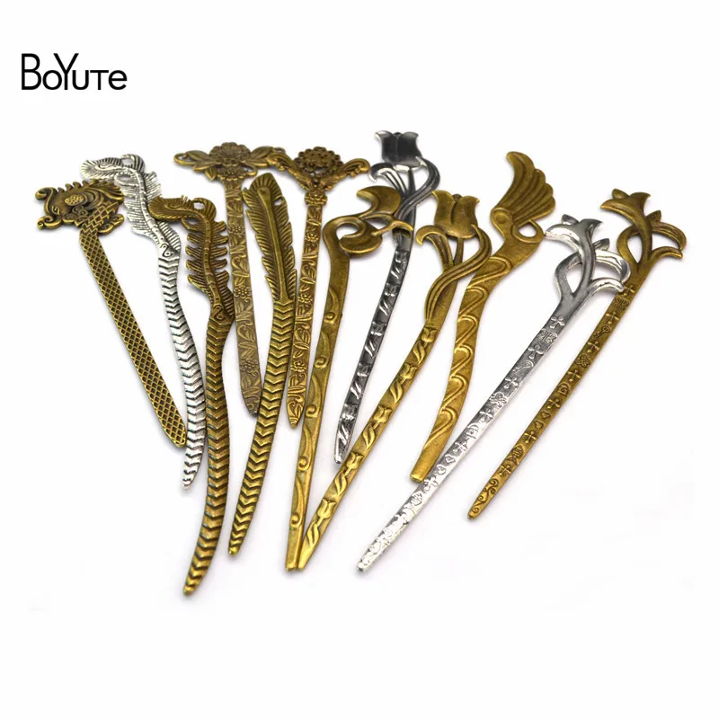 

BoYuTe (10 Pieces/Lot) Vintage Metal Hair Stick Bookmark Double Use Diy Hand Made Jewelry Accessories