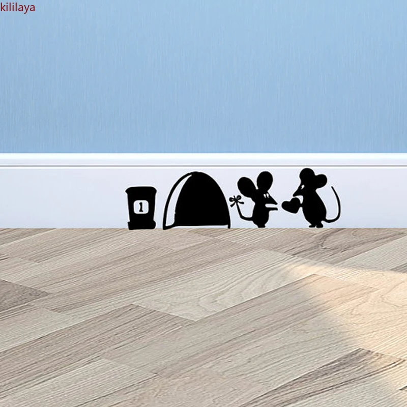 Настенная виниловая наклейка с отверстиями для мыши 3 D | Дом и сад