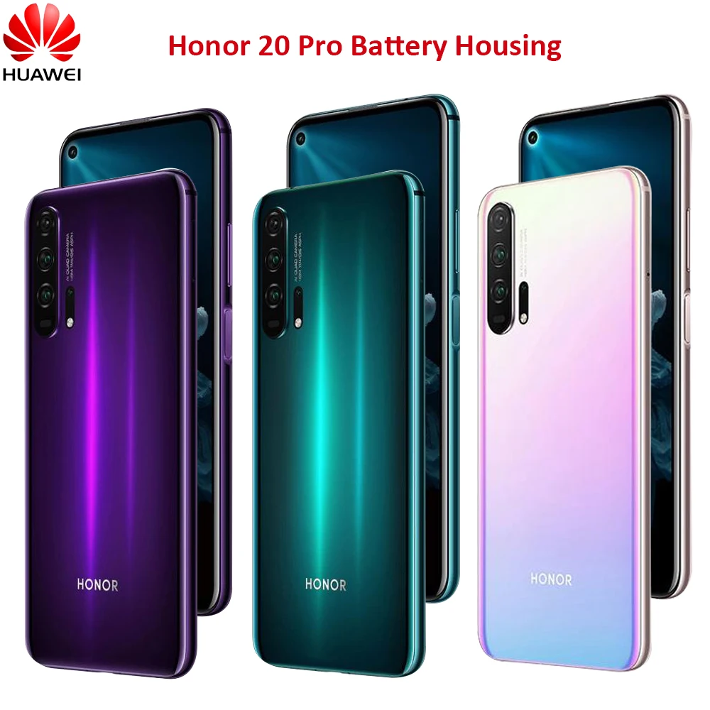 

Оригинальный аккумулятор Huawei, задняя крышка, 3D стеклянный корпус, крышка для Honor 20 Pro с клейкой наклейкой, запасные части «6,26»