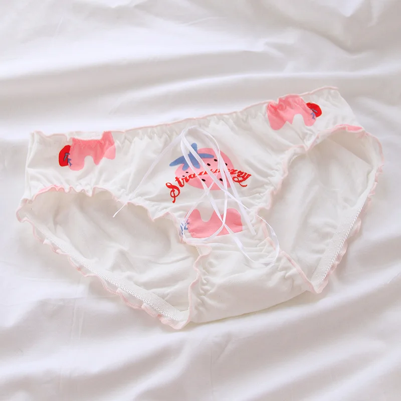 Хлопковые трусики для девочек Симпатичные с клубничкой милое нижнее белье