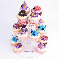 hmrovoom clear acrylic cupcake standcupcake tier stands for birthday party weddingtransparent round 3 tier