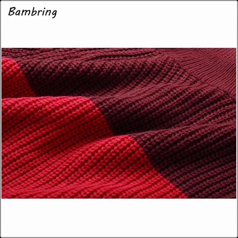 

Turtleneck Jumper Women Knitted Vestidos Mid-length Loose Soft Winter New Casual Lady Stitching Versatile Thick Sweater Dress