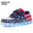Детские светящиеся кроссовки с подсветкой, светодиодная обувь с подсветкой, Размеры 25-35, зарядка через USB, для мальчиков и девочек