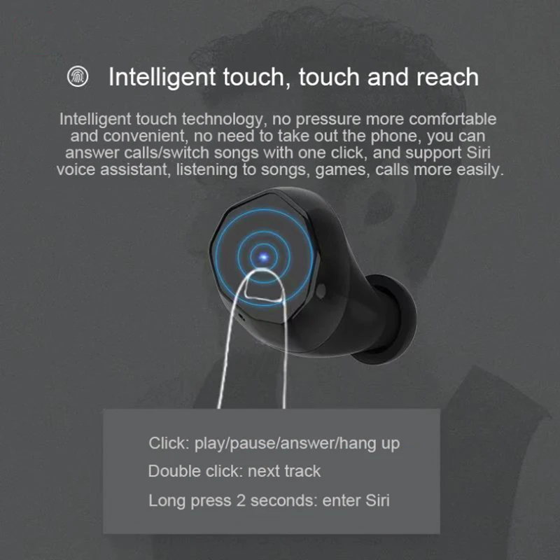 UiiSii TWS12 Беспроводной 5 0 гарнитура Bluetooth Smart Touch 3D стерео наушники объемного