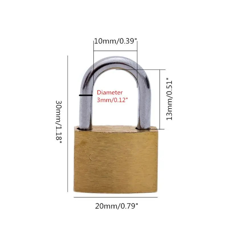 20 мм маленький медный замок с ключами чехол для чемодана навесной хранения |