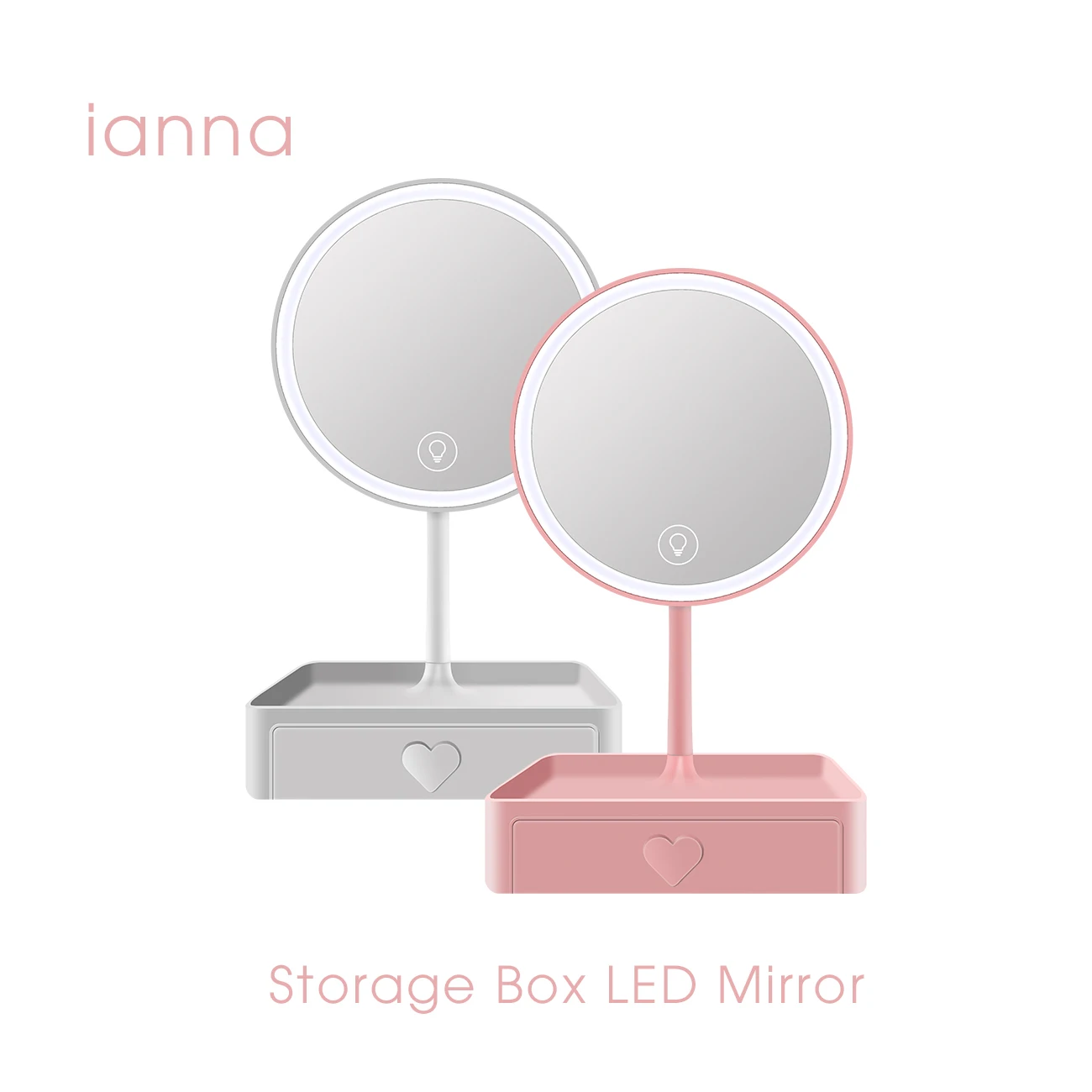 Ящик для хранения ianna LM02 зеркало макияжа 3 цветов со светодиодной подсветкой