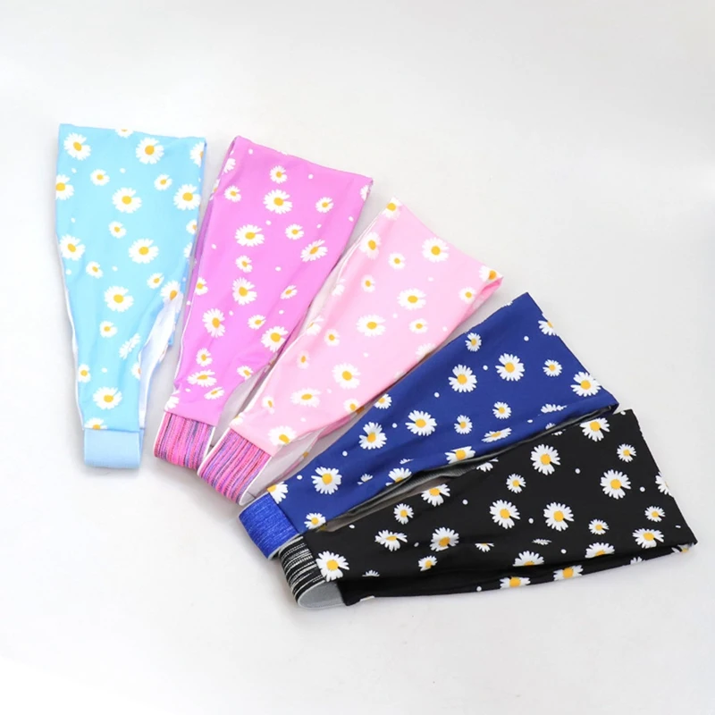 

1 Pcs Cotton Women Headpiece Small Daisy Print Knitted Headband Yoga Run Bandage Hair Bands Headbands Wide Headwrap Hot