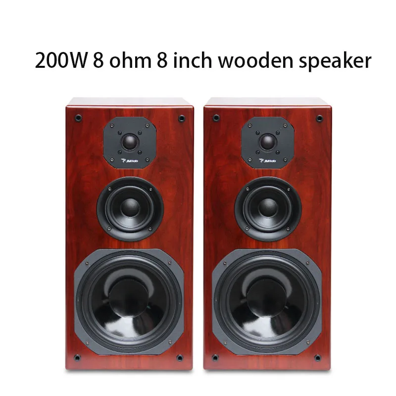 

200W 8 Inch Speaker 8ohm Bookshelf Speakers Wooden Monitor Speakers Wooden Passive Fever Hifi Speakers 50~20KHZ A Pair