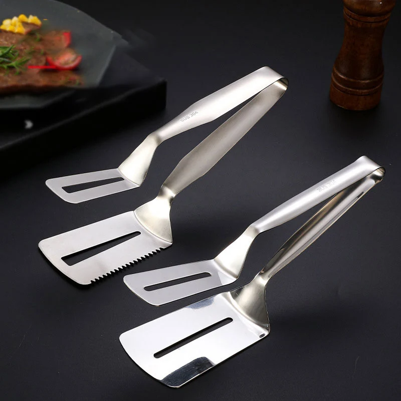 

304/201 Stainless Steel Kitchen Food Tongs Food Bread Clip Fried Fish Steak Chicken Wings Shovel Household Kitchen Gadgets