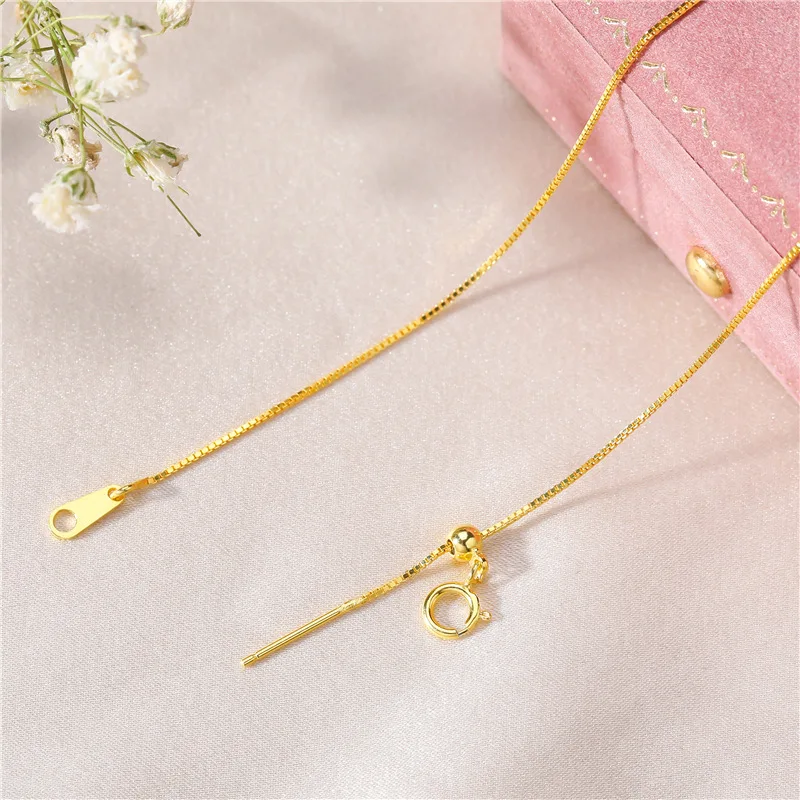 

Real 925 Sterling Silve DIY Adjustable Necklace Positioning For Woman Party Elegant Fashion Jewelry Gift